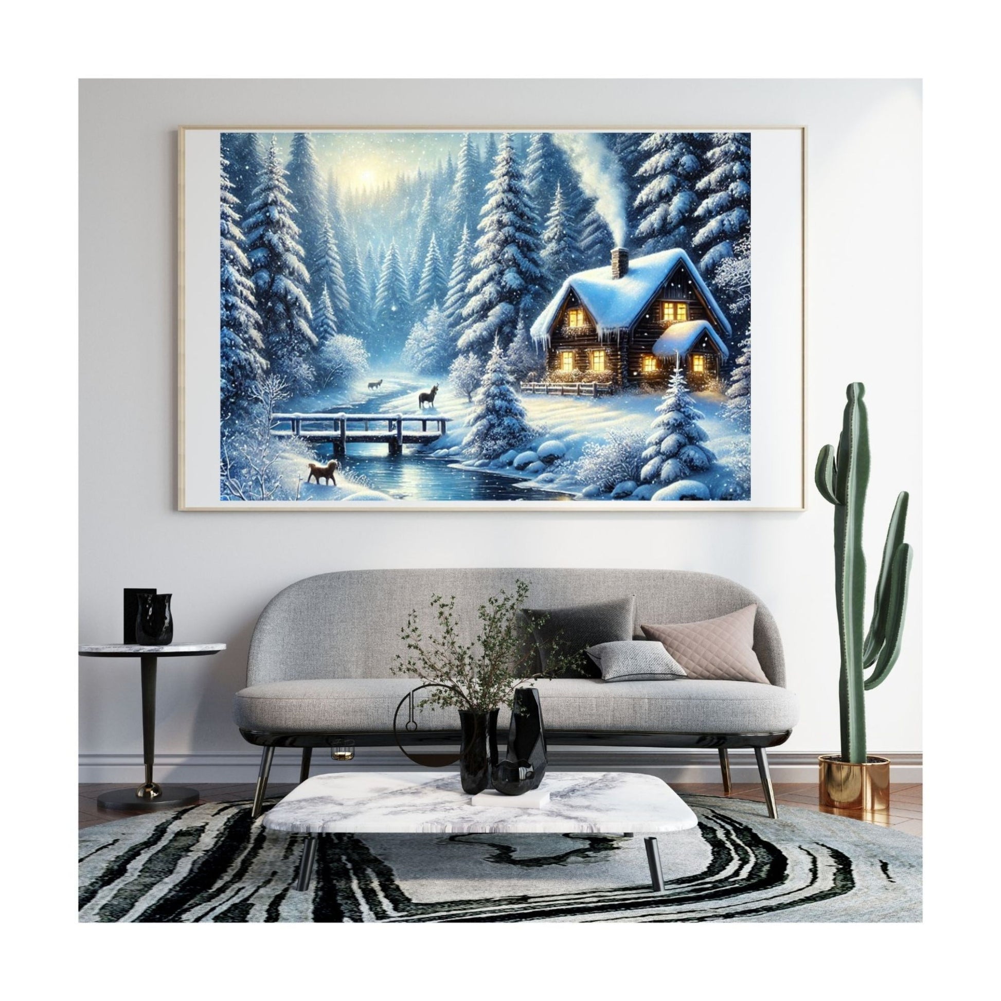 WinterCabinWallArt