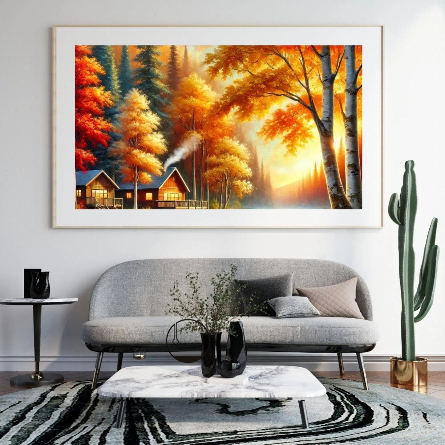 autumn cabin wall art 